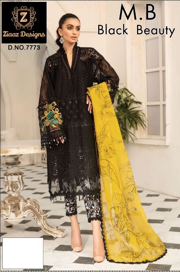 ZIAAZ 7773 M B BLACK BEAUTY SALWAR KAMEEZ WHOLESALER