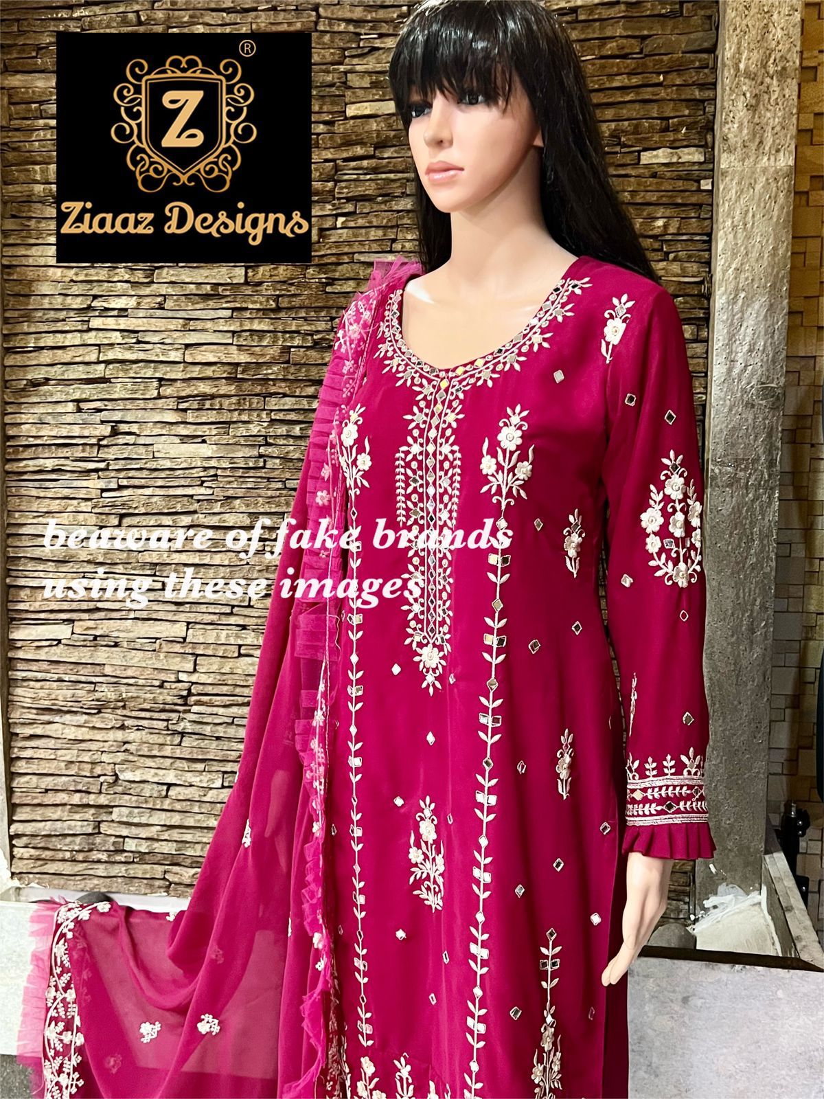 ZIAAZ DESIGNS RAANI PINK MIRROR SALWAR KAMEEZ WHOLESALER