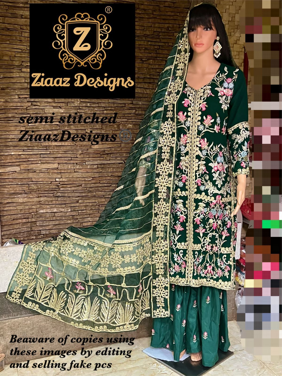 ZIAAZ Z SERIES 7773 VOL 6 GREEN SALWAR KAMEEZ WHOLESALER