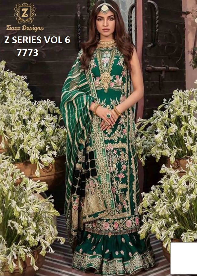 ZIAAZ Z SERIES 7773 VOL 6 GREEN SALWAR KAMEEZ WHOLESALER