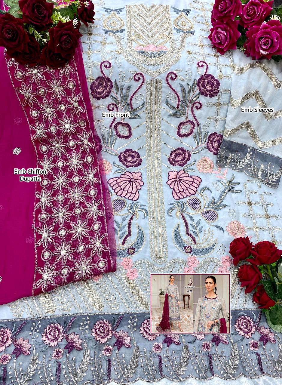 ALIF FASHION A 49 PAKISTANI SALWAR KAMEEZ WHOLESALER