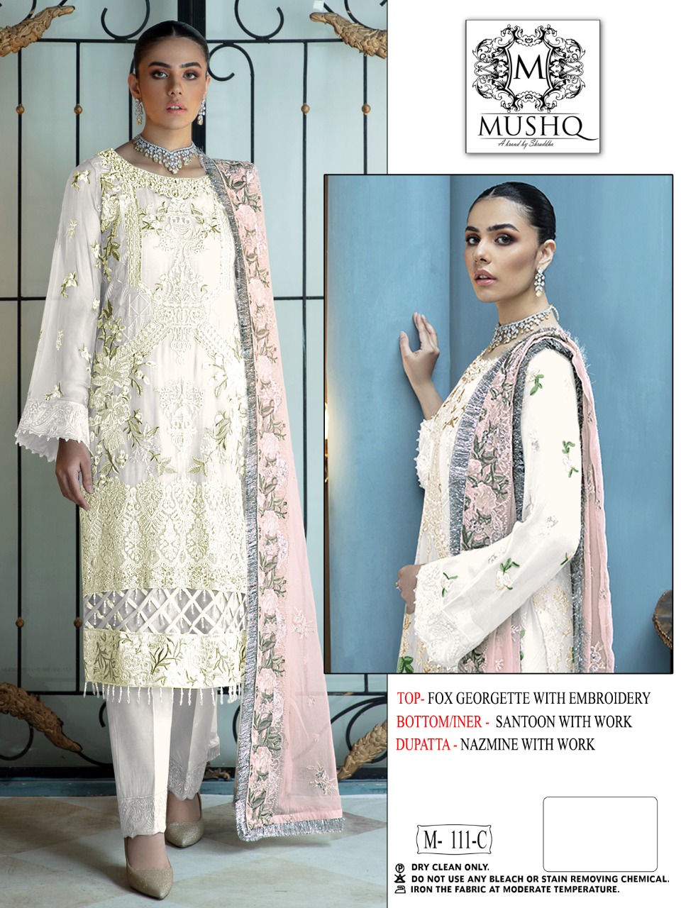 MUSHQ M 111 C SHRADDHA DESIGNER PAKISTANI SUITS