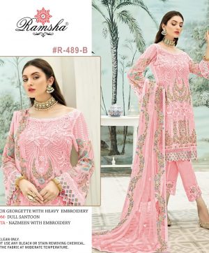 RAMSHA R 489 B PAKISTANI SALWAR KAMEEZ WHOLESALER