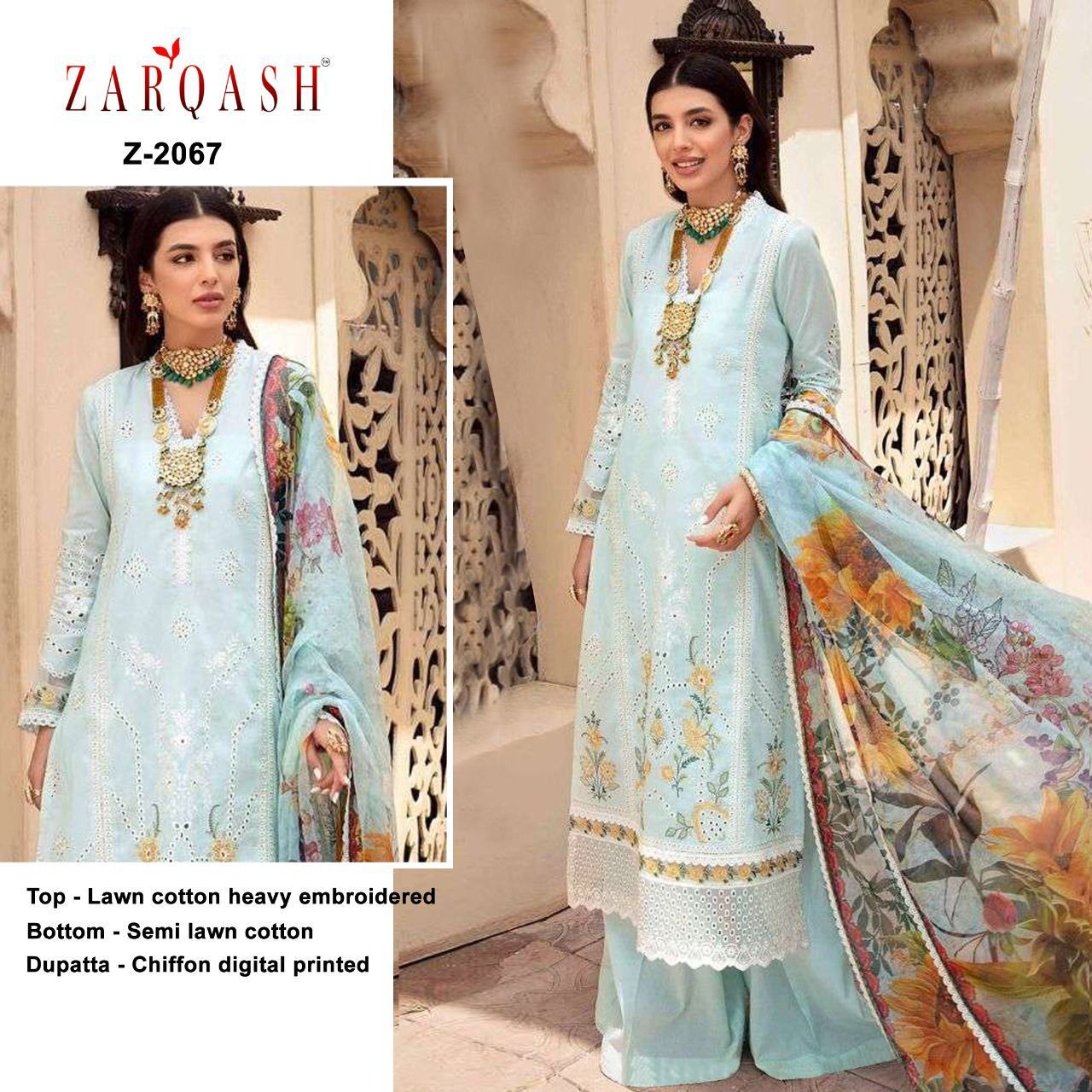 ZARQASH Z 2067 MAH E NOOR PAKISTANI SALWAR KAMEEZ WHOLESALER