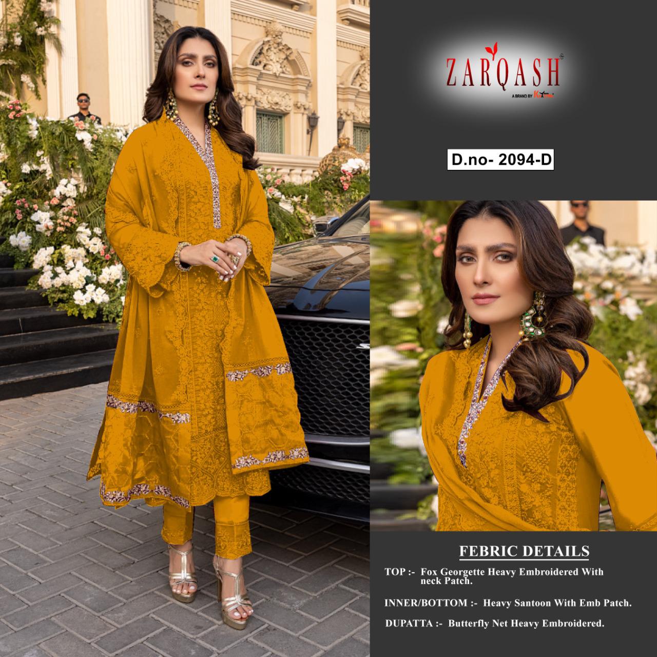 ZARQASH Z 2094 D PAKISTANI SALWAR KAMEEZ WHOLESALER