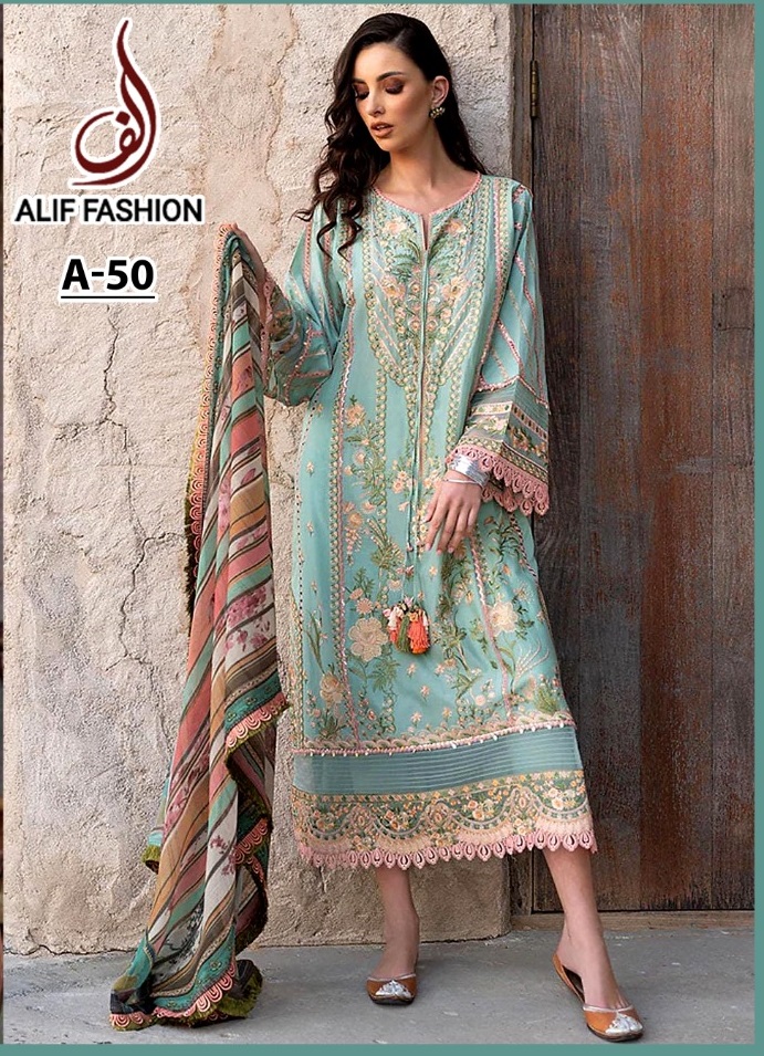 ALIF FASHION A 50 PAKISTANI SALWAR KAMEEZ WHOLESALER