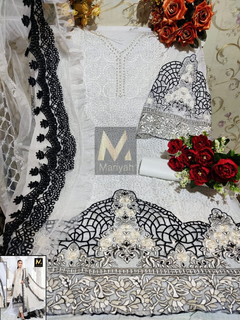 MARIYAH DESIGNER WHITE ROSE SALWAR KAMEEZ WHOLESALER