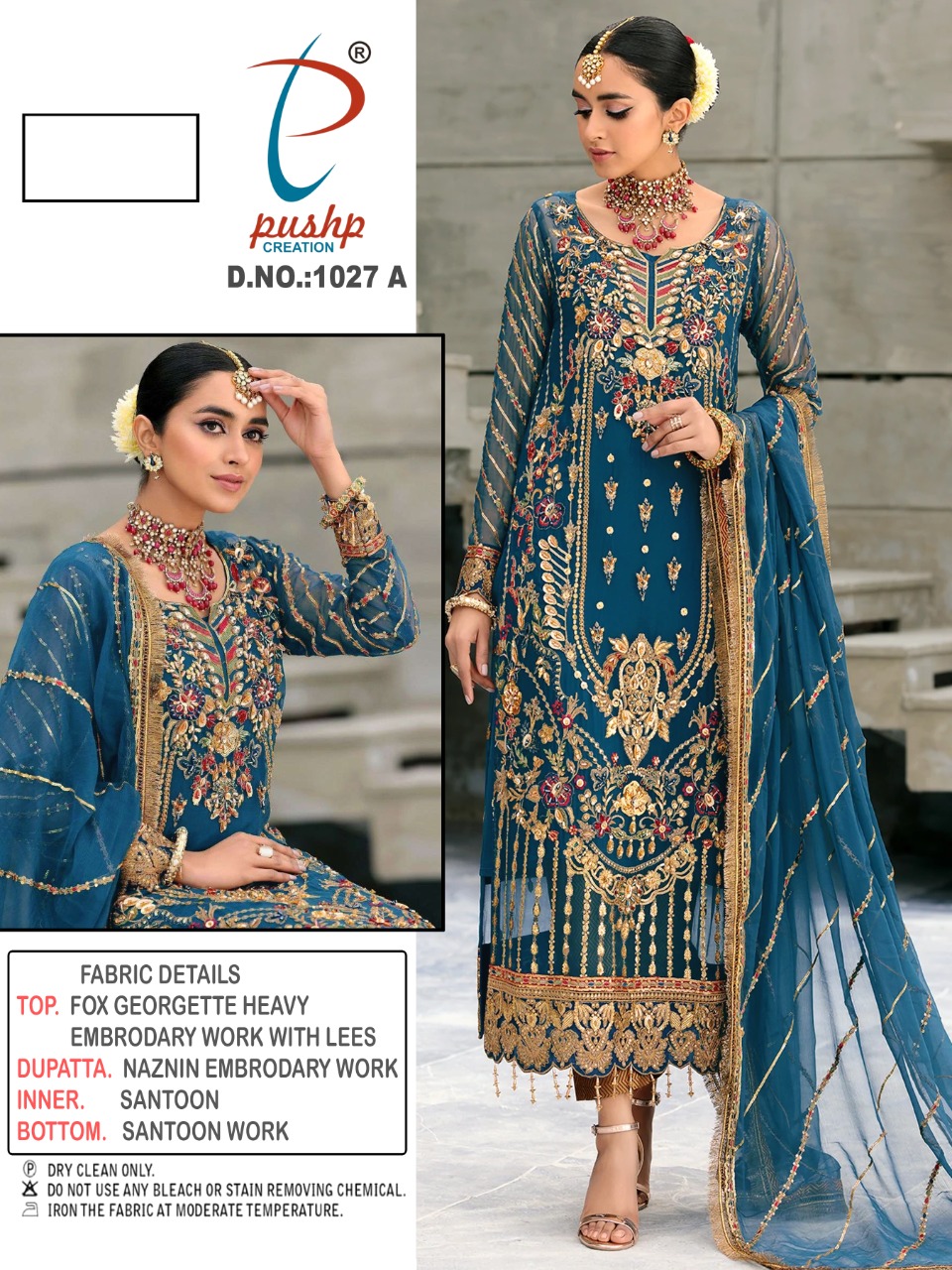 PUSHP CREATION 1027 A PAKISTANI SALWAR KAMEEZ WHOLESALER