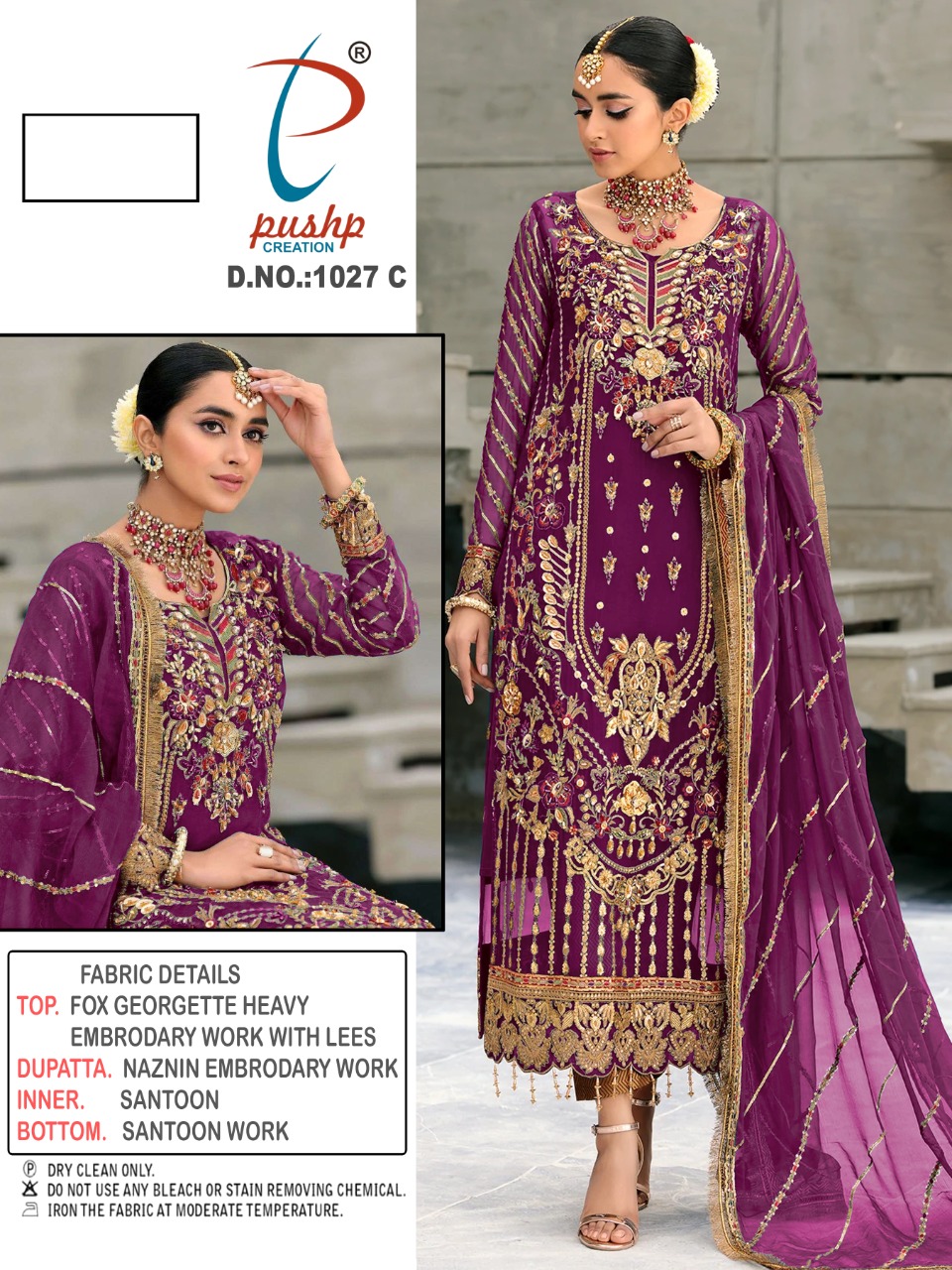 PUSHP CREATION 1027 C PAKISTANI SALWAR KAMEEZ WHOLESALER