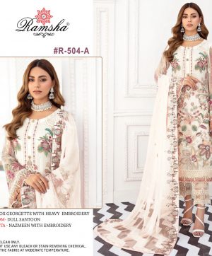 RAMSHA R 504 A PAKISTANI SALWAR KAMEEZ WHOLESALER