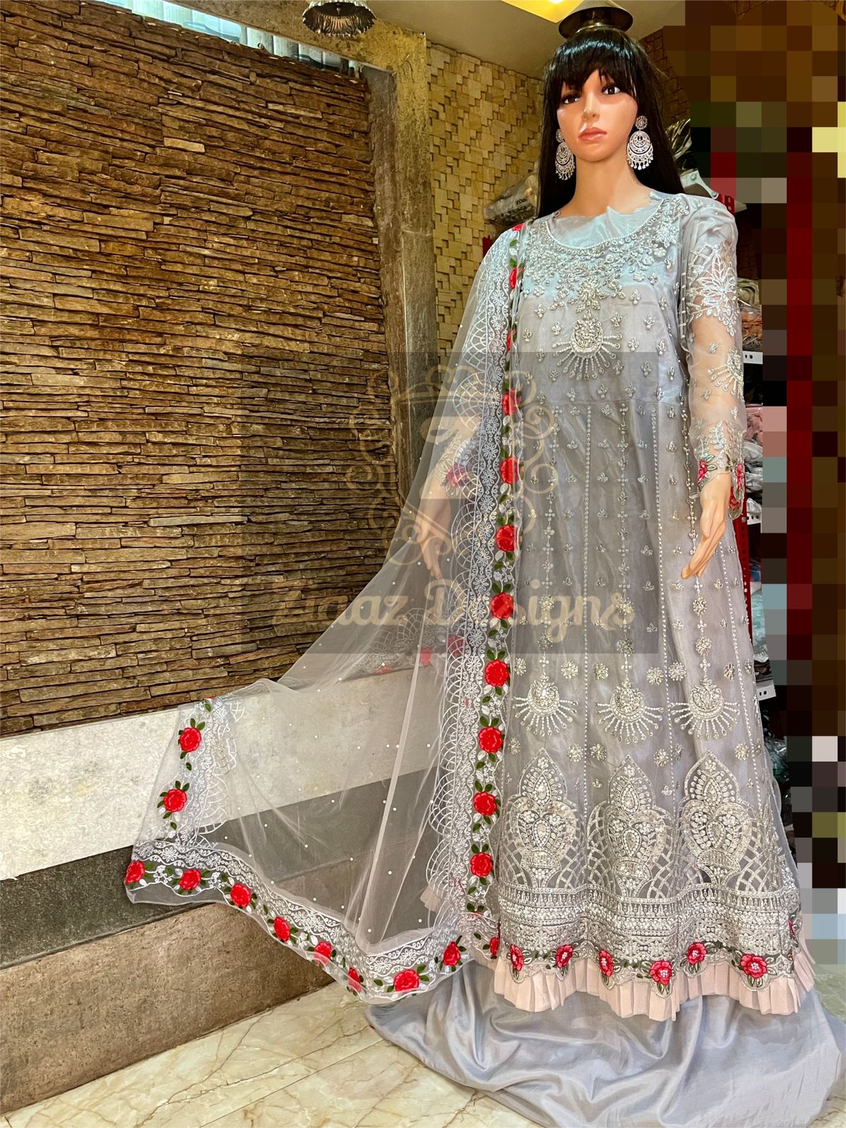 ZIAAZ DESIGNS 7773 GREY GOWN VOL 1 WHOLESALER