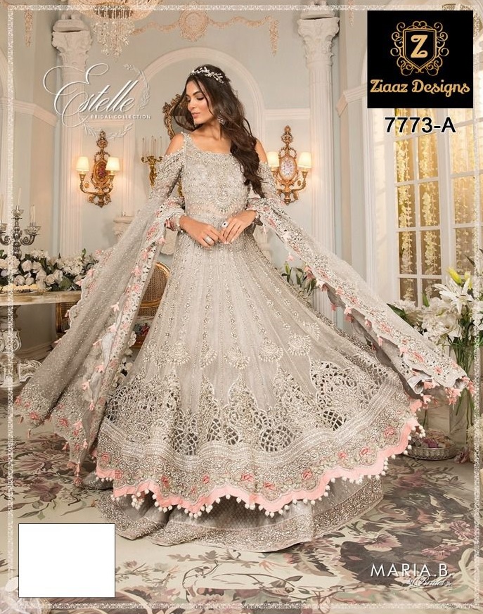 ZIAAZ DESIGNS 7773 GREY GOWN VOL 1 WHOLESALER