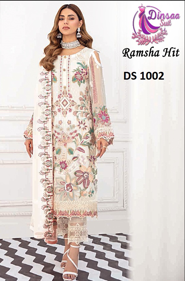 DINSAA SUIT DS 1002 RAMSHA HIT SALWAR KAMEEZ WHOLESALER