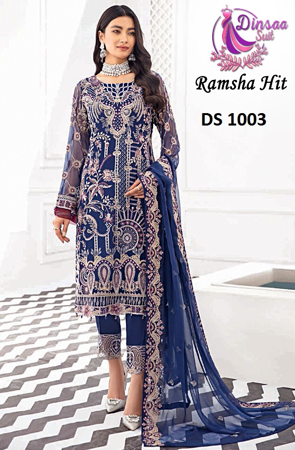 DINSAA SUIT DS 1003 RAMSHA HIT SALWAR KAMEEZ WHOLESALER