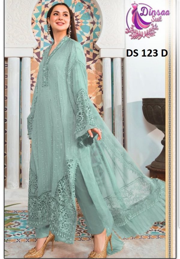 DINSAA SUITS DS 123 D PAKISTANI SALWAR KAMEEZ WHOLESALER