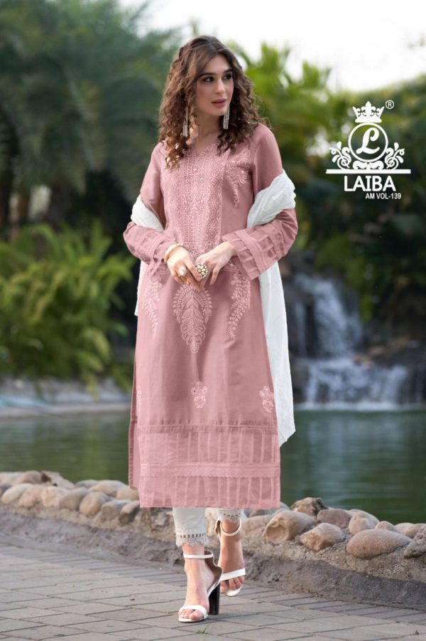 LAIBA AM VOL 139 LIGHT ROSE READYMADE TUNIC COLLECTION