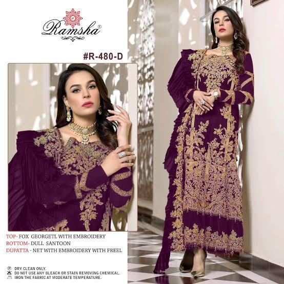 RAMSHA R 480 D PAKISTANI SALWAR KAMEEZ WHOLESALER