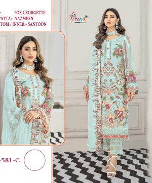 SHREE FABS S 581 C PAKISTANI SALWAR KAMEEZ WHOLESALER