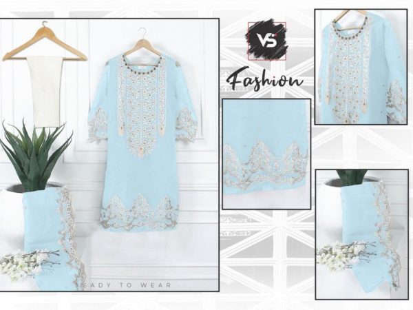 VS FASHION 602 SKY BLUE READYMADE PREET TUNIC COLLECTION