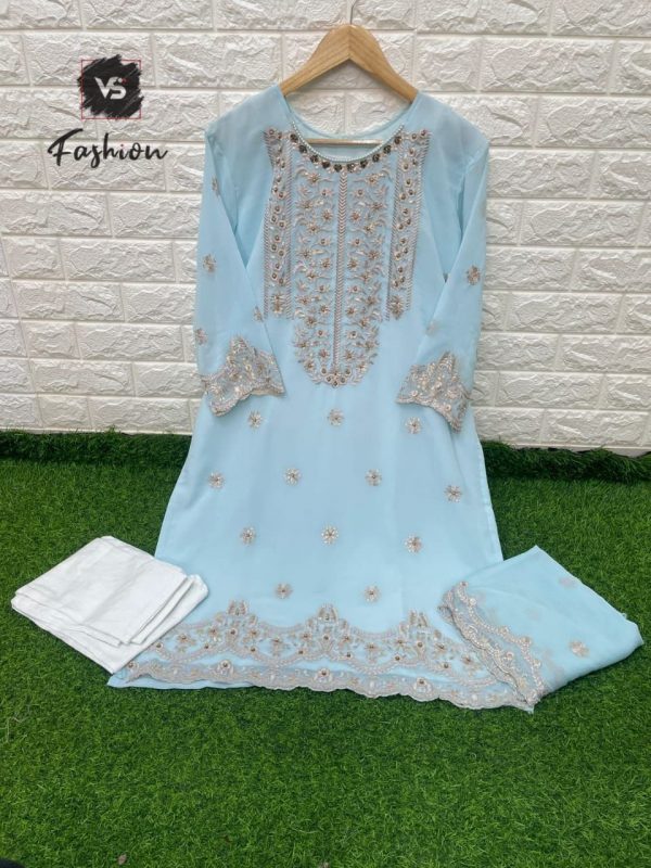 VS FASHION 602 SKY BLUE READYMADE PREET TUNIC COLLECTION