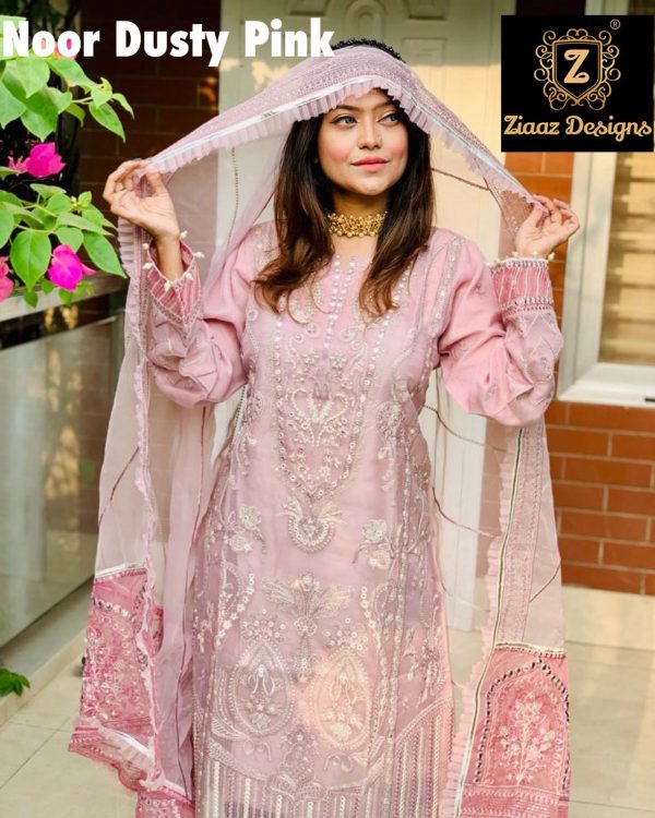 ZIAAZ NOOR DUSTY PINK READYMADE SALWAR KAMEEZ WHOLESALER