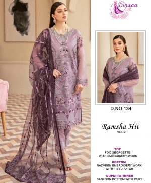 DINSAA SUIT 134 RAMSHA HIT VOL 2 PAKISTANI SUITS IN INDIA