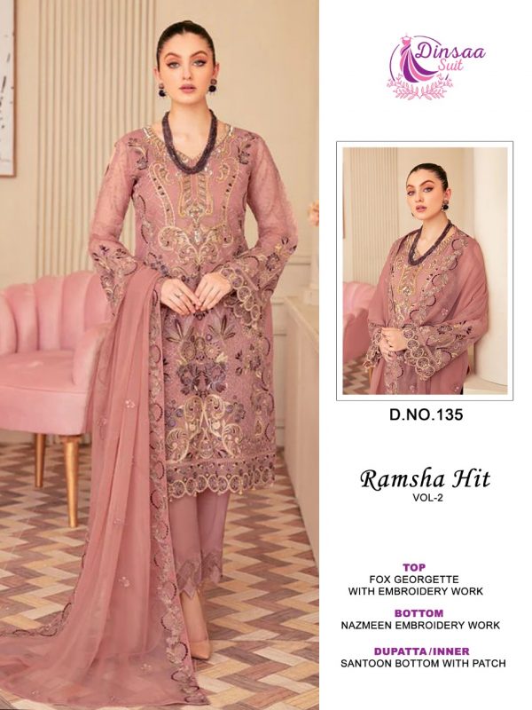 DINSAA SUIT 135 RAMSHA HIT VOL 2 PAKISTANI SUITS IN INDIA