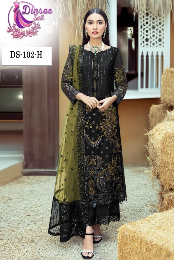 DINSAA SUIT DS 102 H PAKISTANI SUITS IN LOWEST PRICE