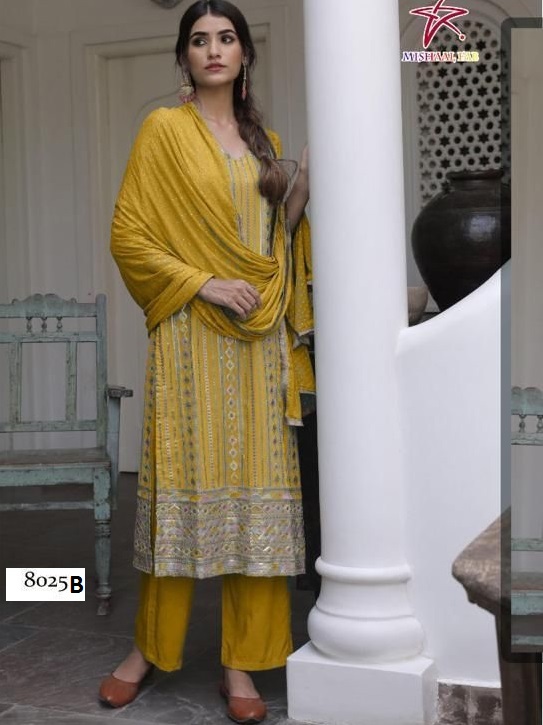 MISHAAL FAB 8025 B PAKISTANI SUITS IN LOWEST PRICE