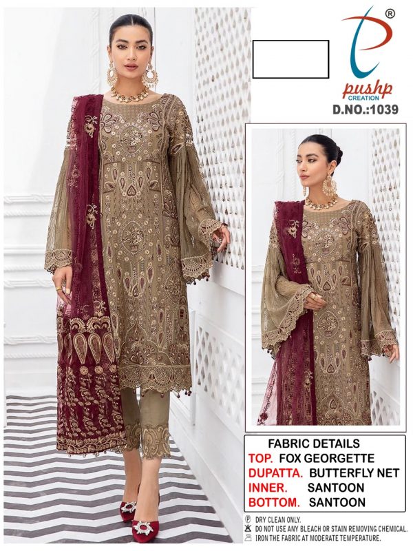 PUSHP CREATION 1039 PAKISTANI SUITS MANUFACTURER