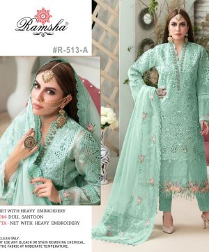 RAMSHA FASHION R 513 A PAKISTANI SUITS MANUFACTURER