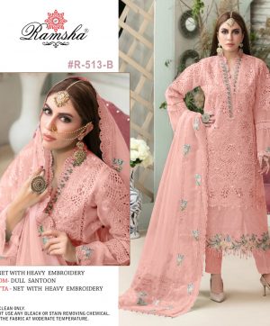 RAMSHA FASHION R 513 B PAKISTANI SUITS MANUFACTURER