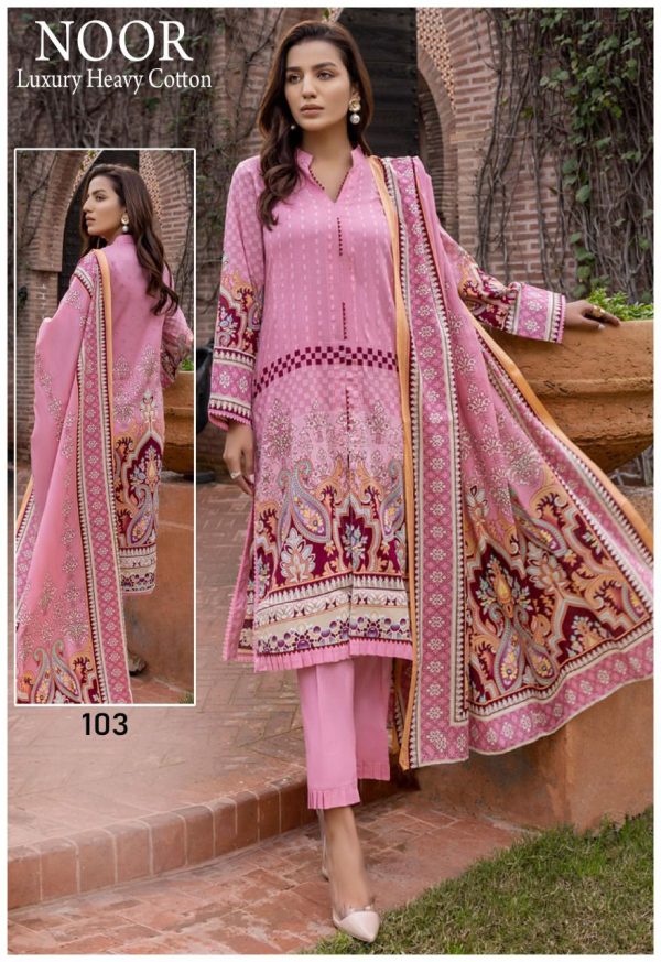 SAADIA ASAD NOOR 03 COTTON KARACHI SUITS