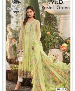 SANA MARYAM SM 114 MB PASTEL GREEN SALWAR KAMEEZ