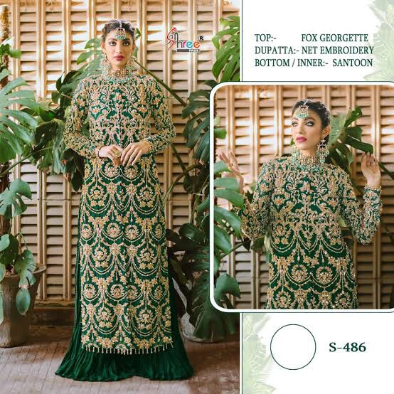 SHREE FABS S 486 PAKISTANI SALWAR KAMEEZ WHOLESALER