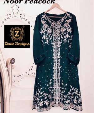 ZIAAZ DESIGNS NOOR PEACOCK SEMI STITCHED SALWAR KAMEEZ