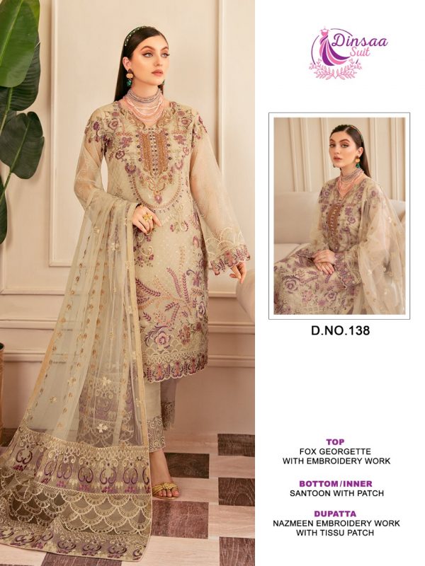 DINSAA SUIT 138 PAKISTANI SUITS MANUFACTURER IN INDIA