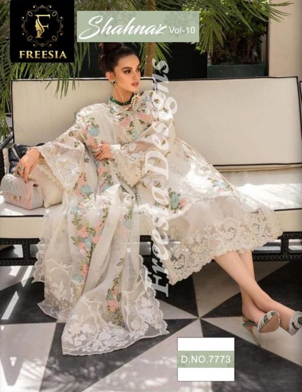 FREESIA DESIGNS 7773 SHAHNAZ VOL 10 PAKISTANI SUITS