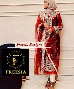 FREESIA DESIGNS SADABAHAR SERIES 2 RANI PINK PAKISTANI SUITS