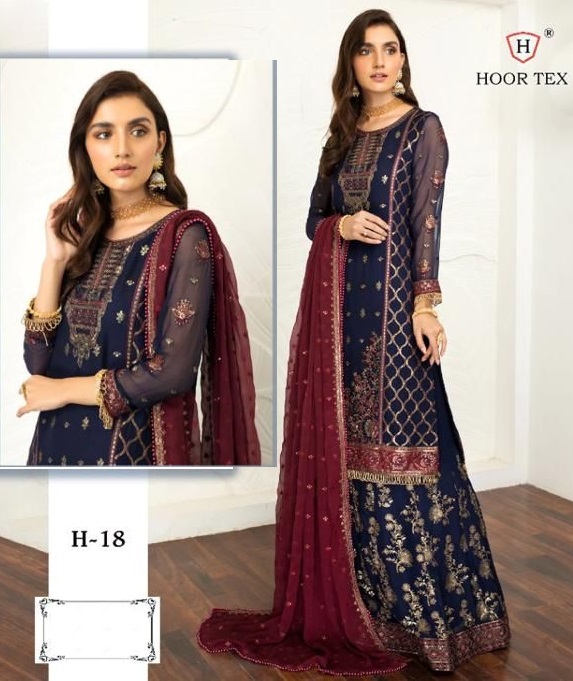 HOOR TEX H 18 PAKISTANI SUITS IN LOWEST PRICE