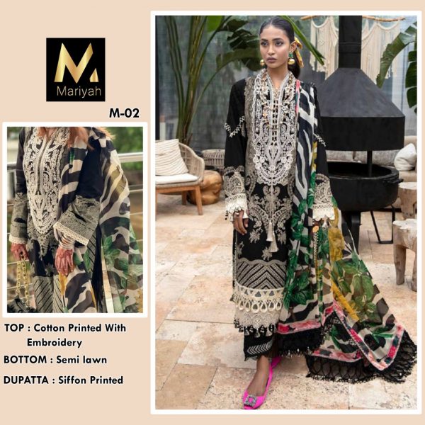 MARIYAH DESIGNER M 02 PAKISTANI SUITS MANUFACTURER