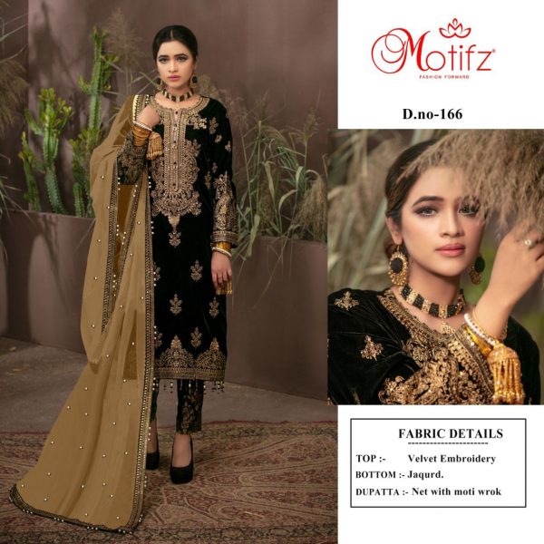 MOTIFZ 166 PAKISTANI VELVET SUITS MANUFACTURER