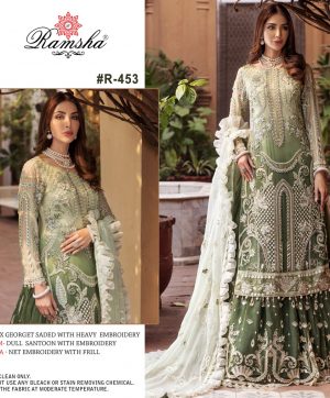 RAMSHA FASHION R 453 PAKISTANI SUITS MANUFACTURER