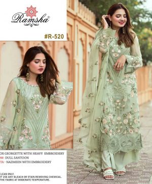 RAMSHA FASHION R 520 PAKISTANI SUITS MANUFACTURER