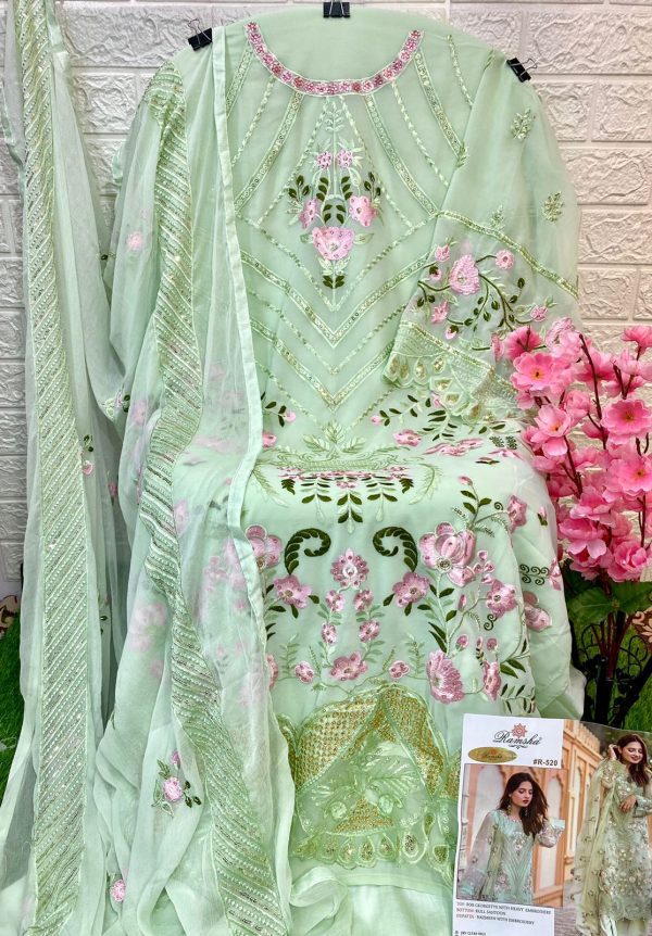 RAMSHA FASHION R 520 PAKISTANI SUITS MANUFACTURER