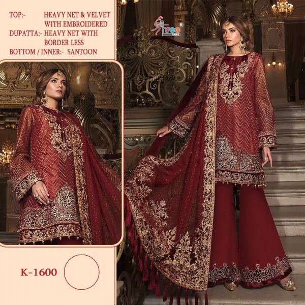 SHREE FABS K 1600 PAKISTANI SUITS MANUFACTURER