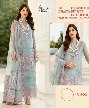 SHREE FABS S 592 PAKISTANI SUITS IN LOWEST PRICE
