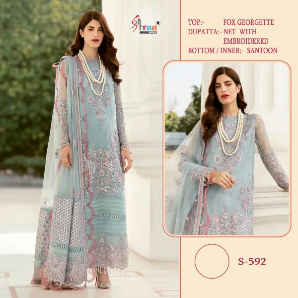 SHREE FABS S 592 PAKISTANI SUITS IN LOWEST PRICE