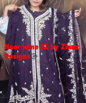 ZIAAZ DESIGNS NOOR WINE READYMADE PAKISTANI SUITS