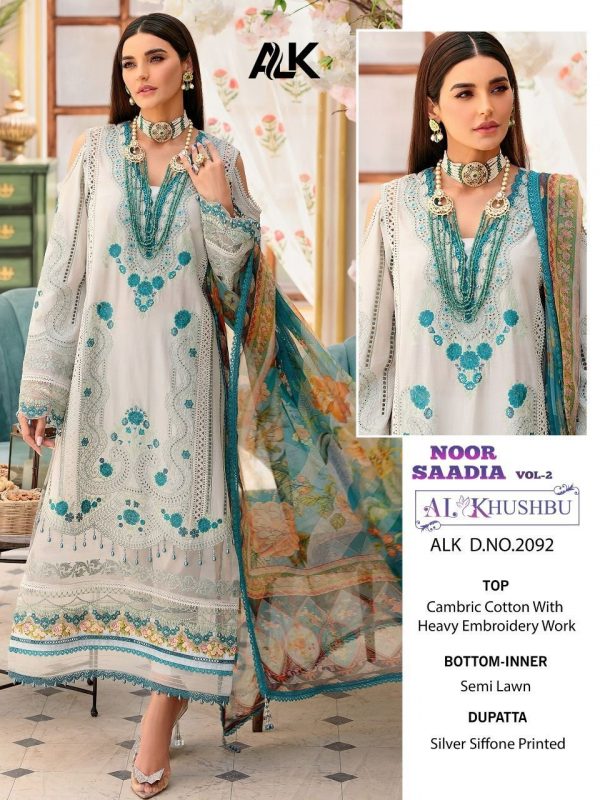 AL KHUSHBU ALK 2092 NOOR SAADIA VOL 2 PAKISTANI SUITS